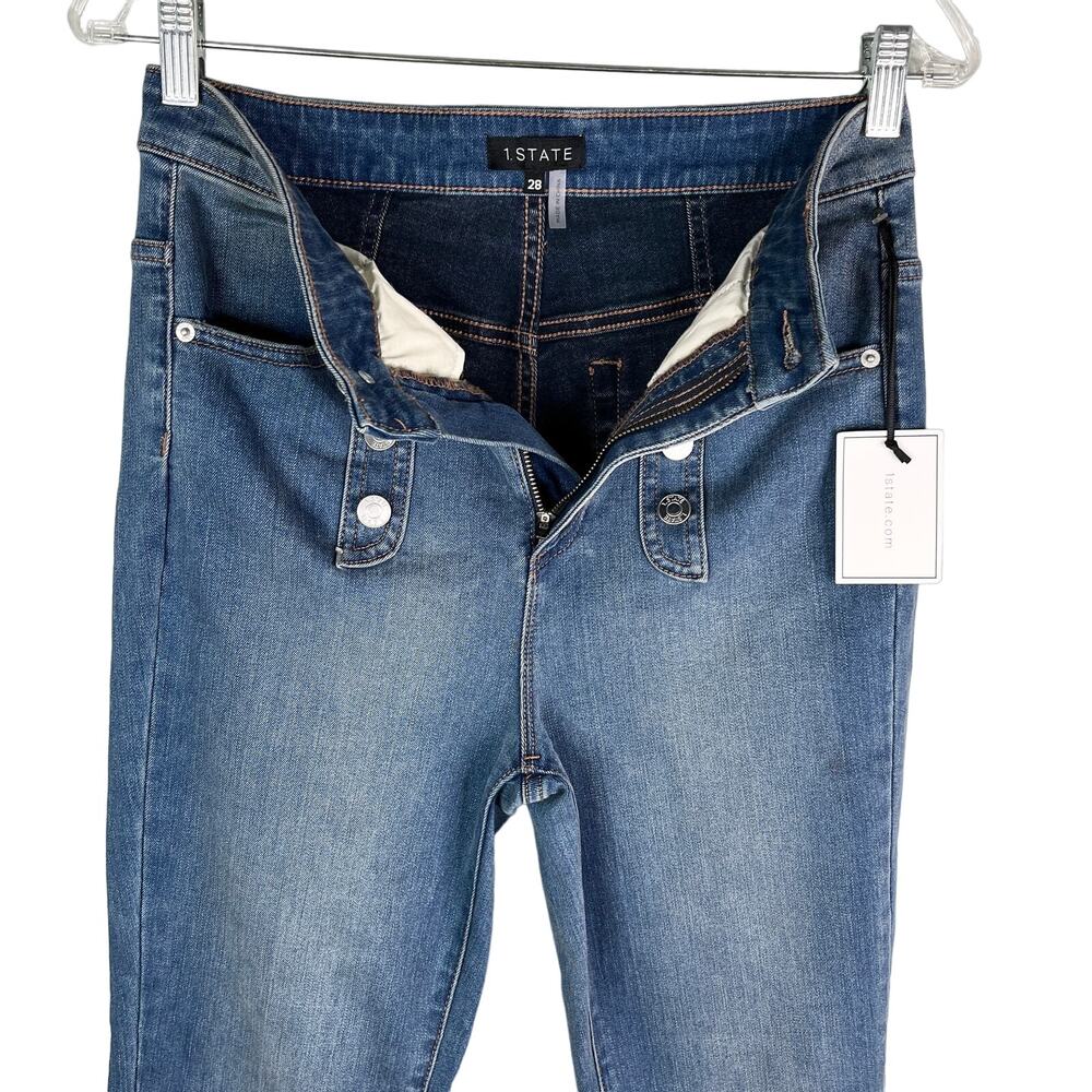 1.State High Rise Button Front Jeans 28 New - Picture 8 of 9